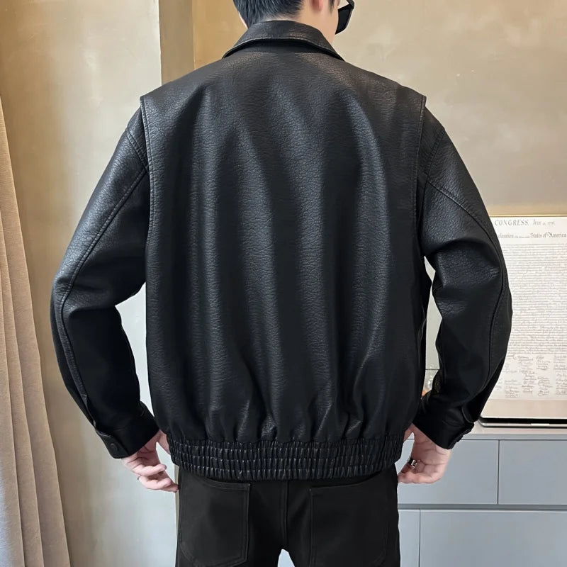 Men’s PU Leather Motorcycle Jacket