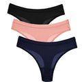 3Pcs/Lot Women's Panties Cotton Underwear Low Waist Thong T Back