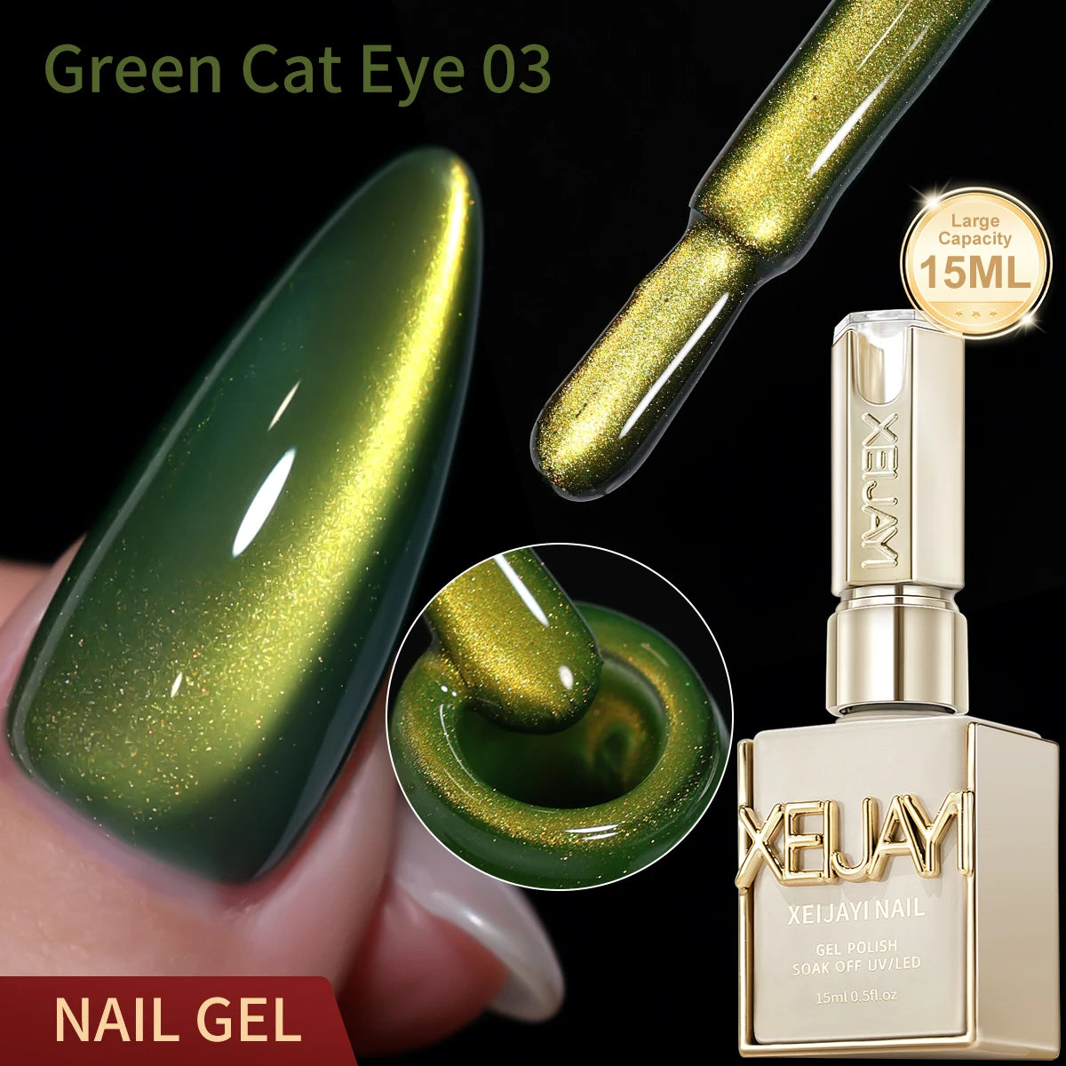 15ML Cat eye Nail Gel polish Semi Permanent Nail Art Soaking