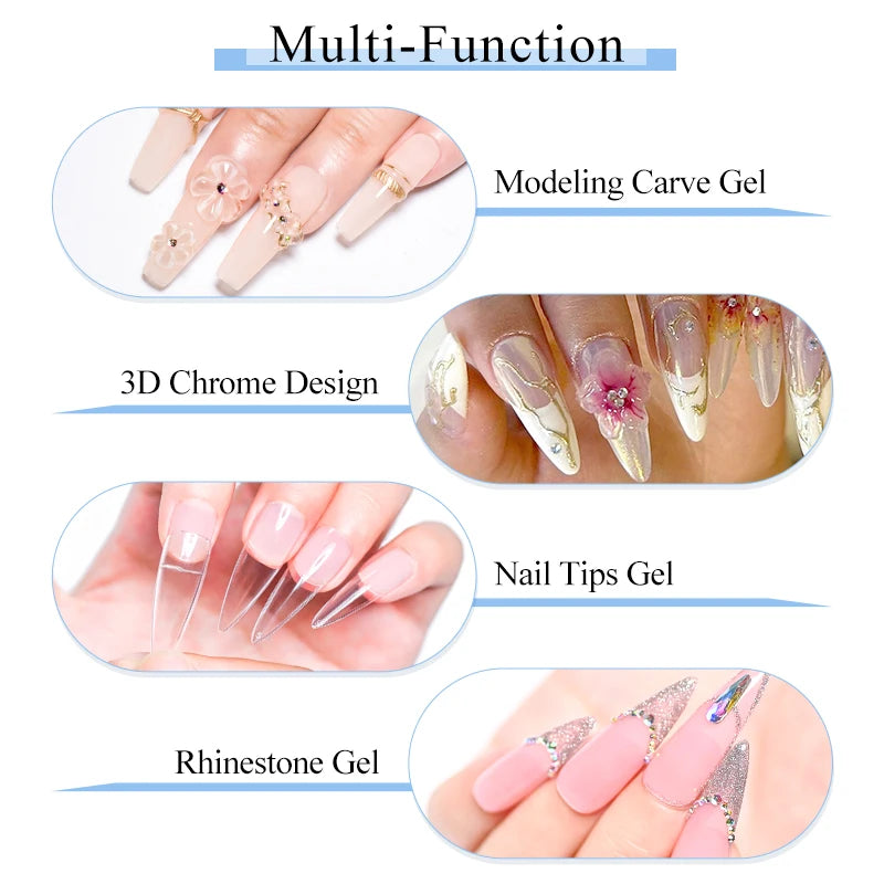 MSRUIOO 10ml Clear Solid Nail Tips Gel
