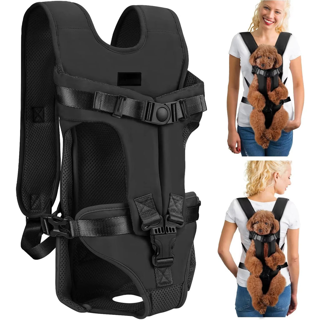 Premium Adjustable Hands-Free Dog Carrier Backpack – Front-Style, Comfortable & Portable