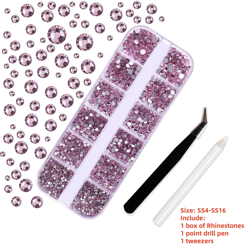 12Gird 3D Glass Crystal Nail Art