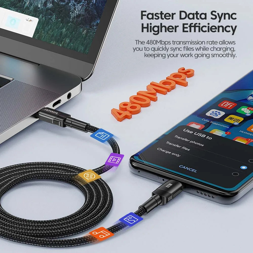 Toocki 100W Type C to USB C Cable PD Quick Charge 4.0