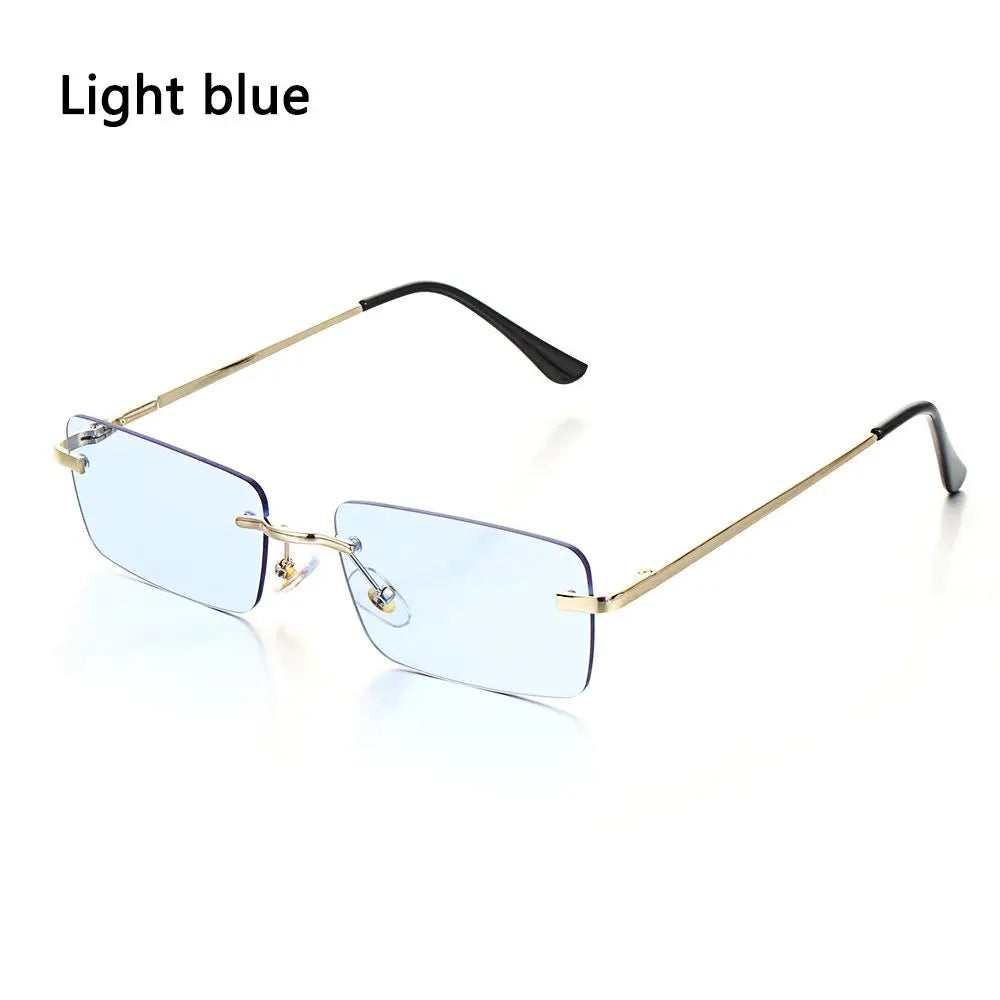 Trendy Rectangle  Rimless Punk Sunglasses UV400
