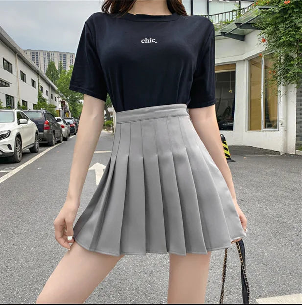 Kawaii Pink Plaid Pleated Mini Skirt (High-Waist Japanese School Style)