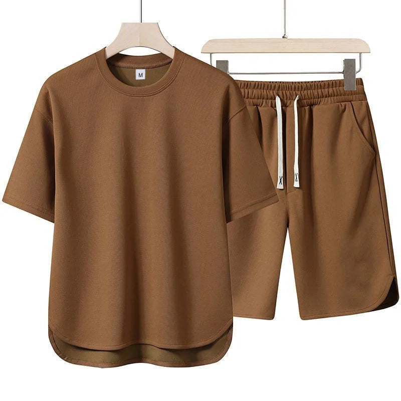 New Men Suit T-shirt+shorts Two Piece Set