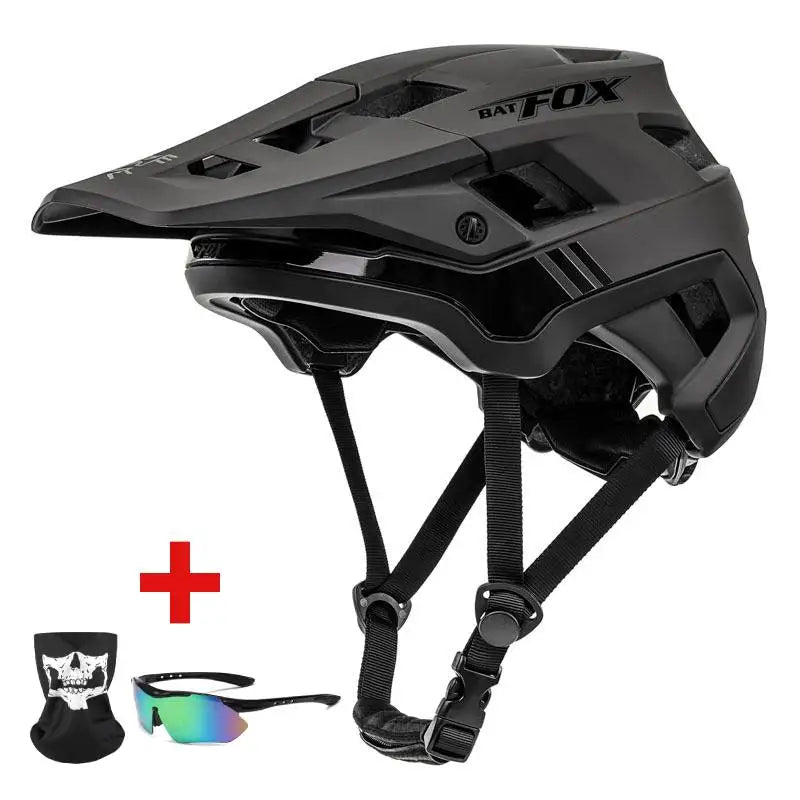 BATFOX Unisex MTB Bike Helmet – Matte Black Cycling Helmet