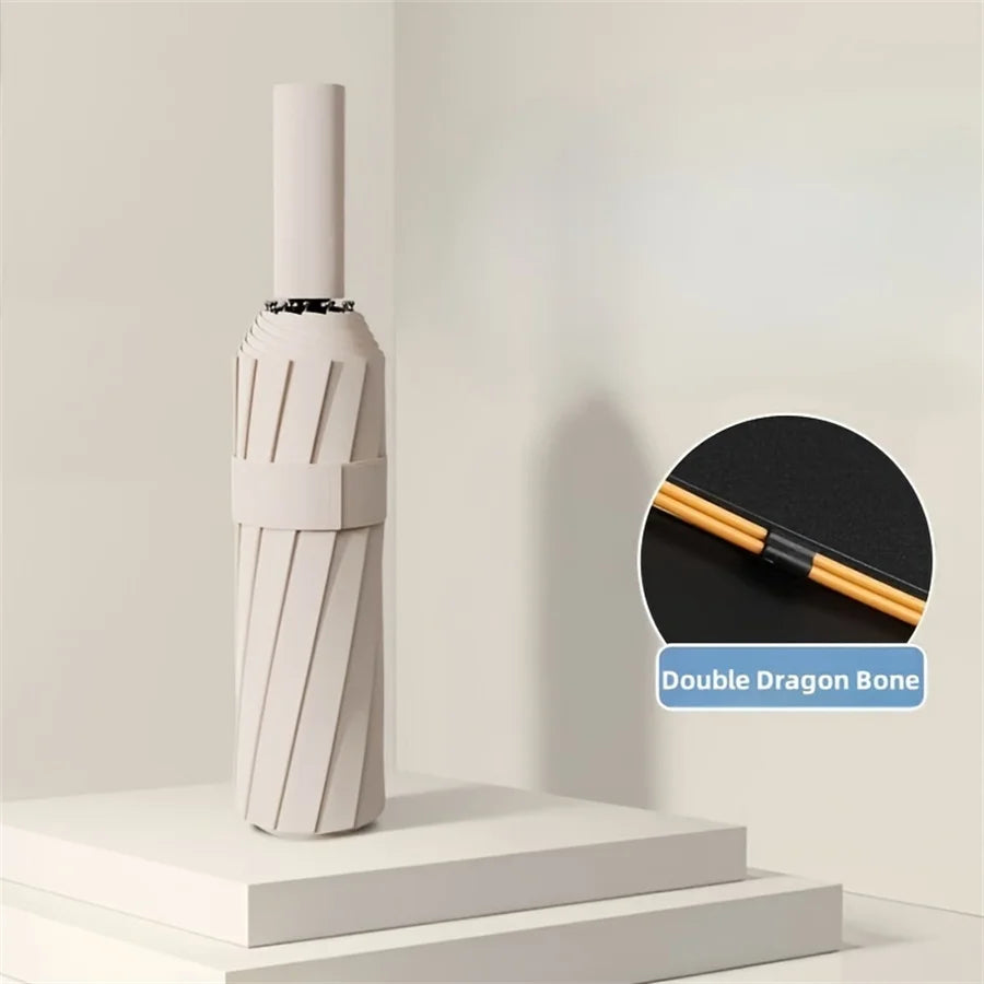 Black Automatic Folding Umbrella with UV Protection & Durable Frame