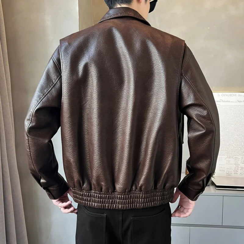 Men’s PU Leather Motorcycle Jacket