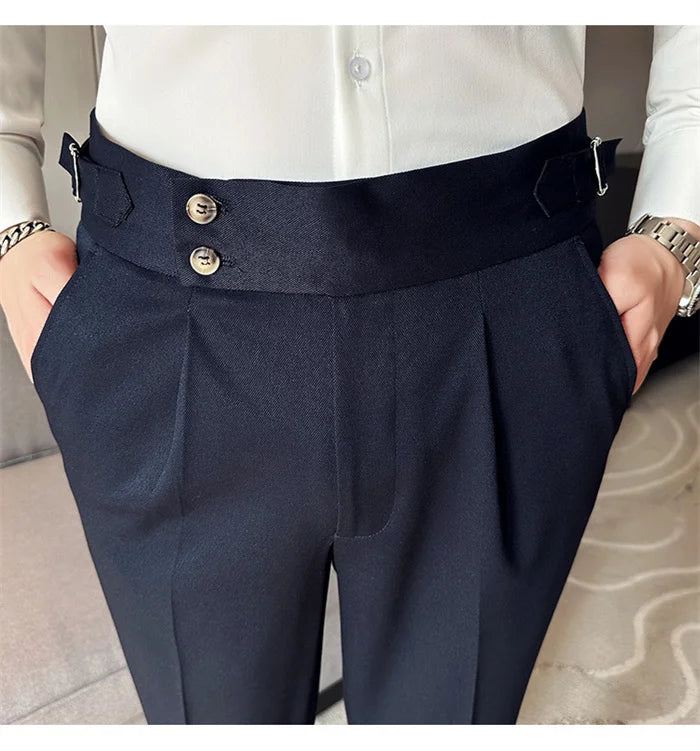Men’s Slim Dress Pants – Adjustable Waist Business & Wedding Style