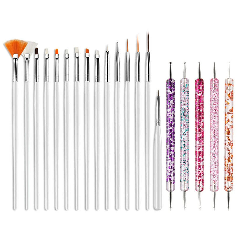 5/20Pcs Nail Art Brush Design Tip Painting Drawing