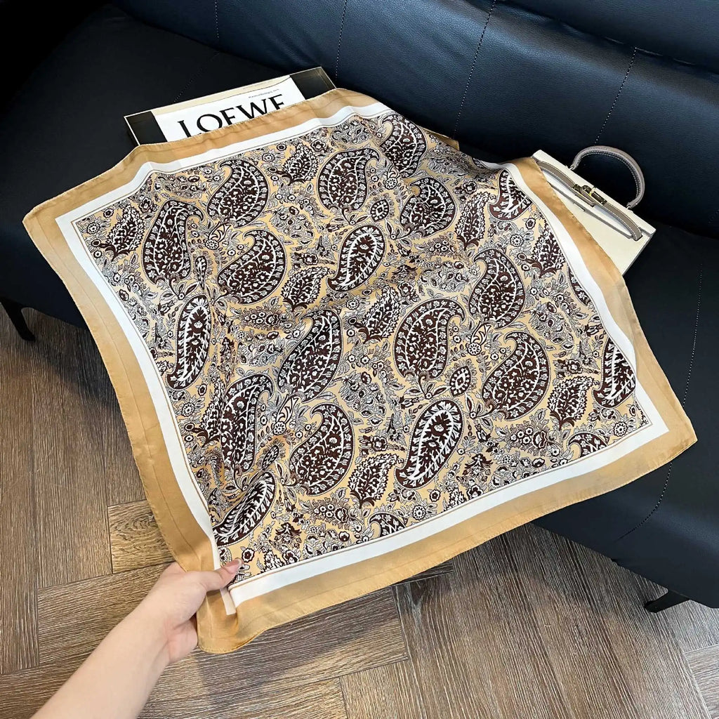 Luxury  Square Scarf Soft Satin For Women