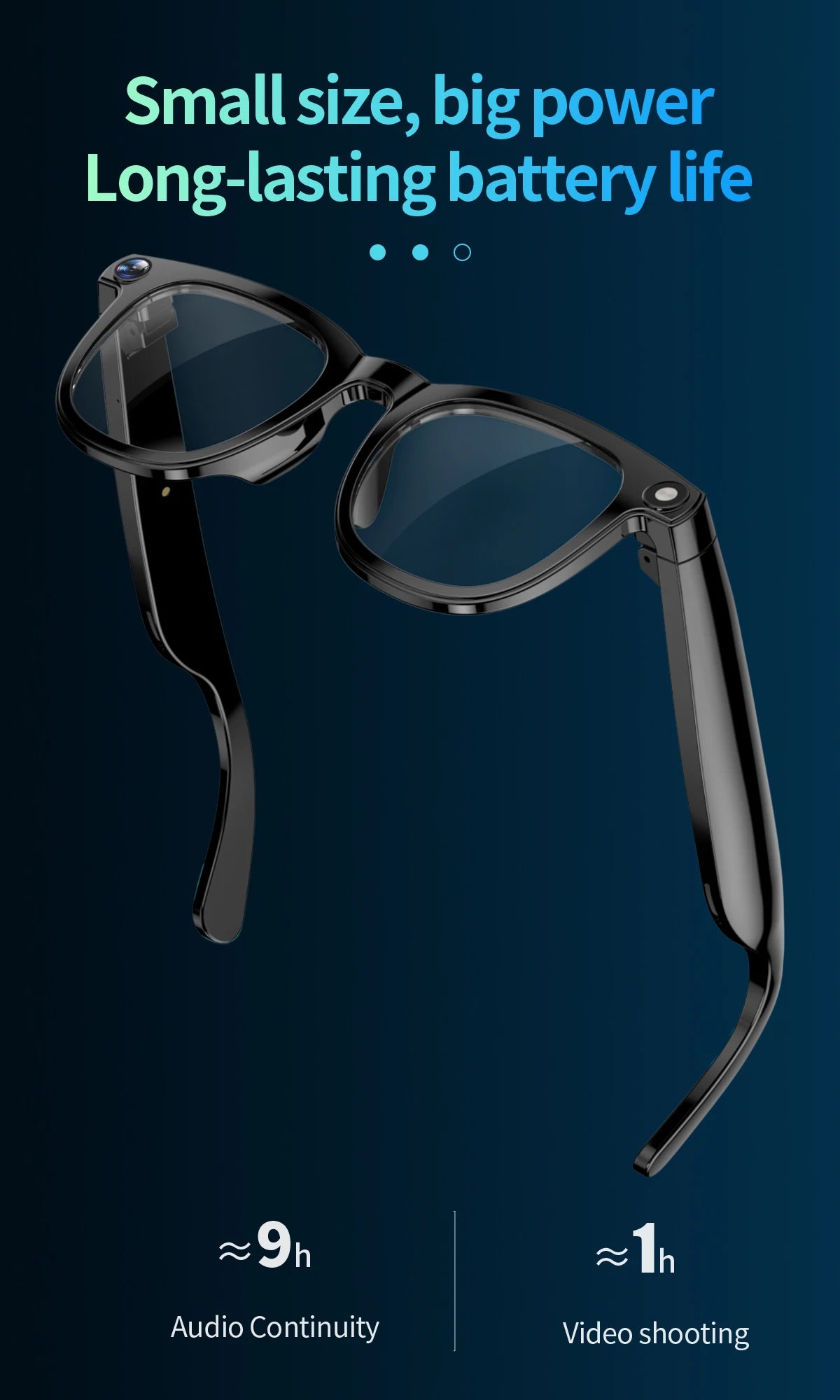 2-in-1 4K AI smart glasses with camera, calls, translation, and Bluetooth