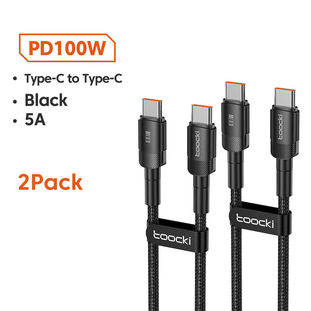 Toocki 100W Type C to USB C Cable PD Quick Charge 4.0