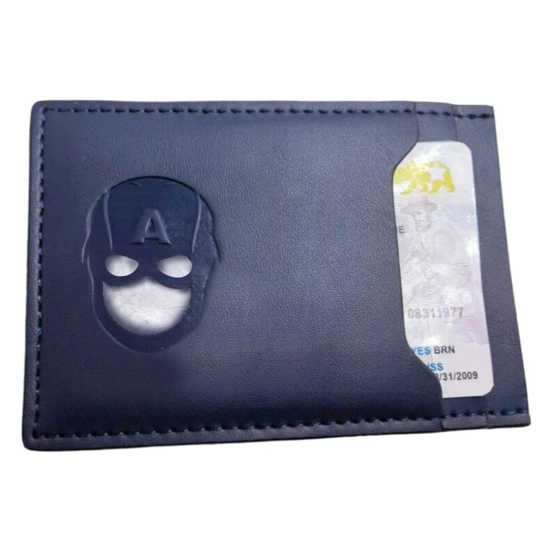 Personalized Leather Bat Mask Card Holder Wallet (Superhero Style)