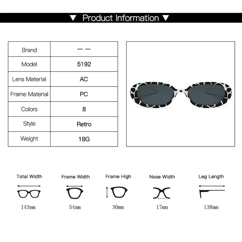 Luxury Brand Designer Oval Women's Sunglasses