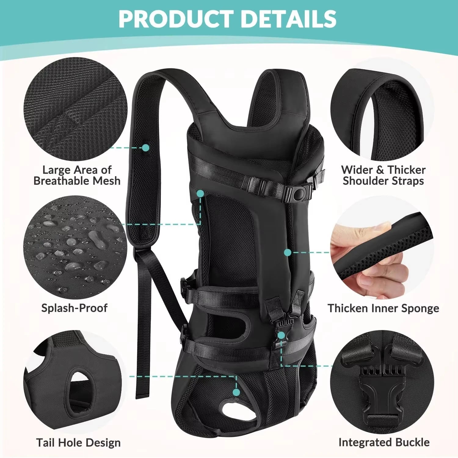 Premium Adjustable Hands-Free Dog Carrier Backpack – Front-Style, Comfortable & Portable