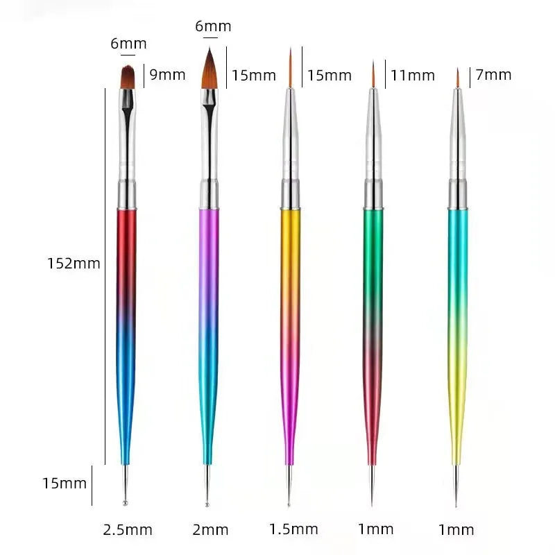 5/20Pcs Nail Art Brush Design Tip Painting Drawing