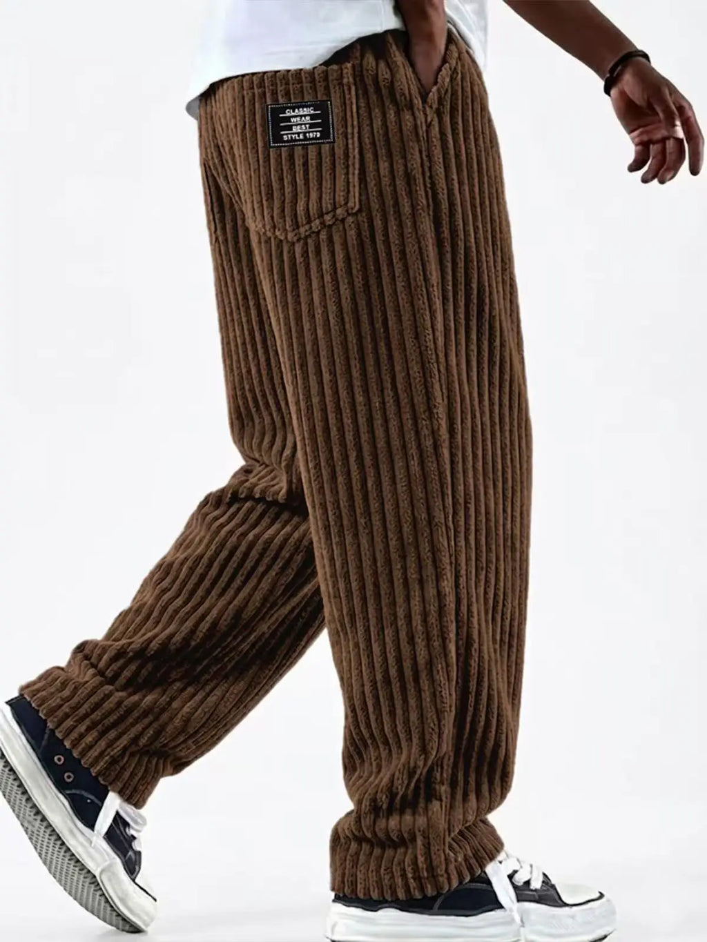 Men’s Retro Striped Corduroy Pants
