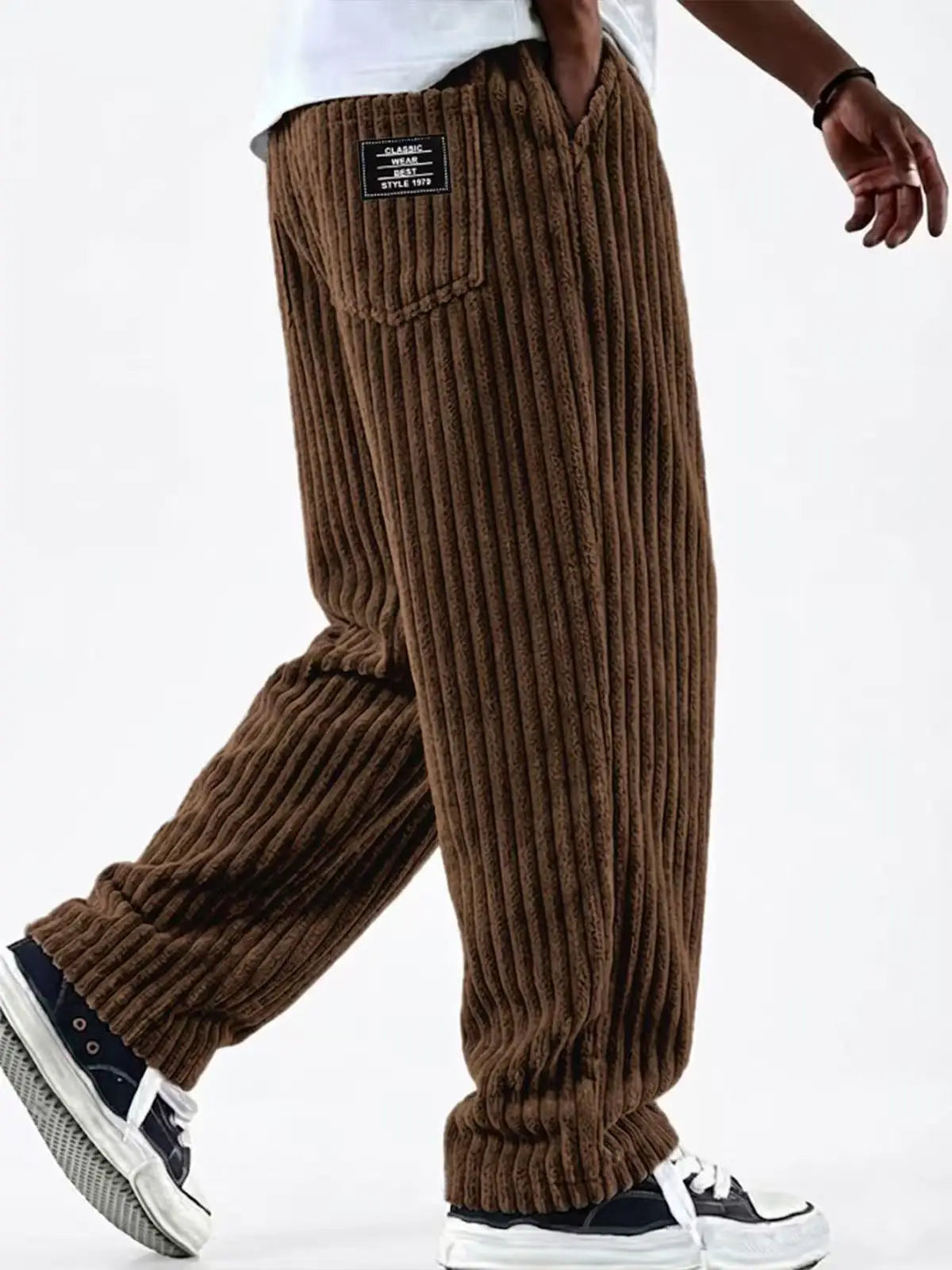 Men’s Retro Striped Corduroy Pants