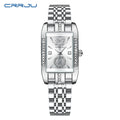 CRRJU Luxury Rectangle Womens Waterproof Watches