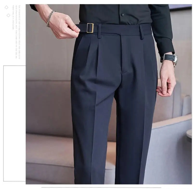 Men’s Slim Dress Pants – Adjustable Waist Business & Wedding Style