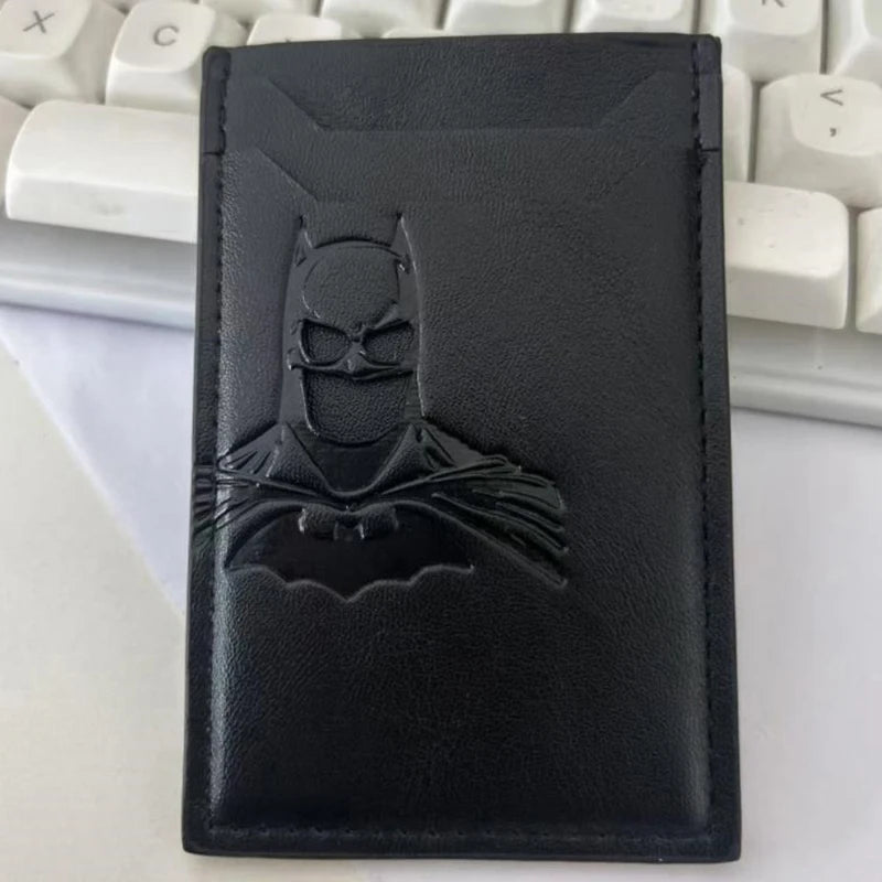 Personalized Leather Bat Mask Card Holder Wallet (Superhero Style)