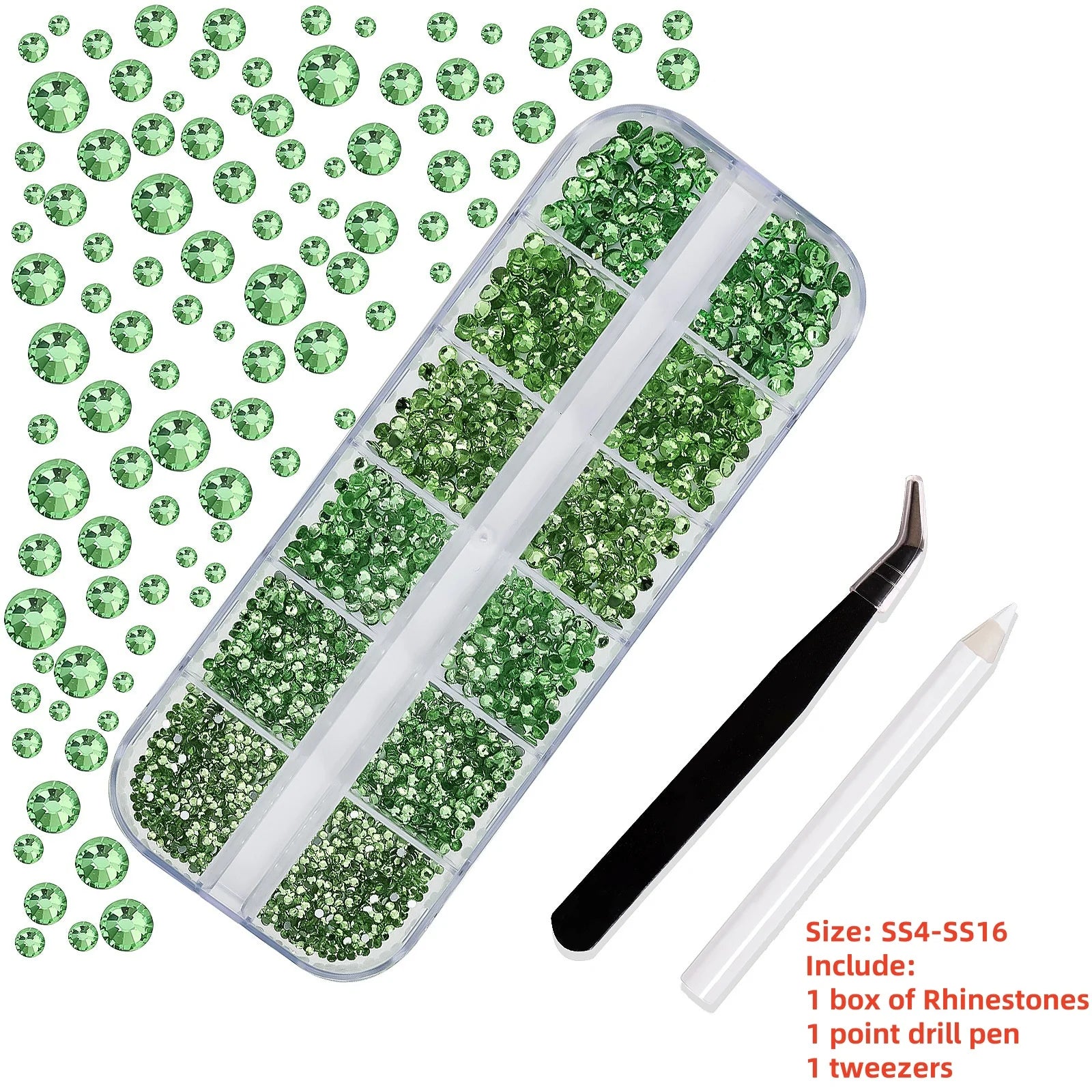12Gird 3D Glass Crystal Nail Art