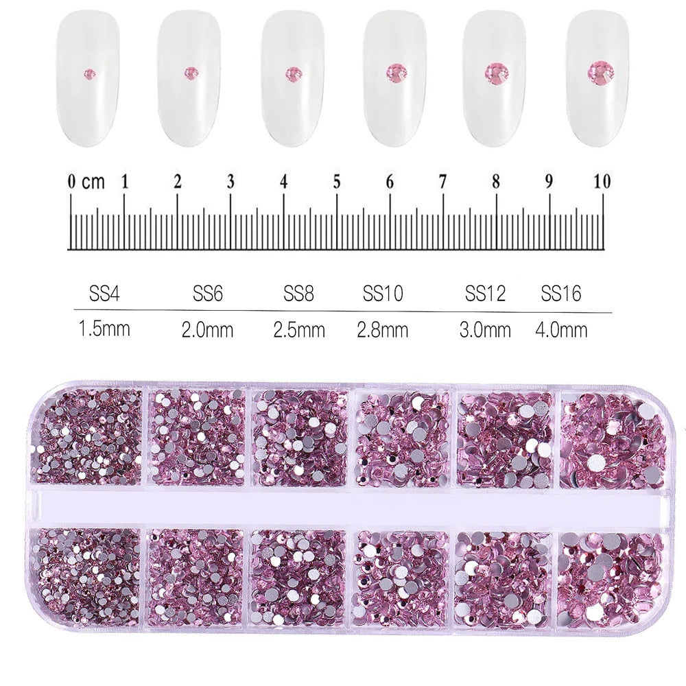 12Gird 3D Glass Crystal Nail Art