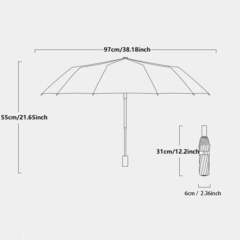 Black Automatic Folding Umbrella with UV Protection & Durable Frame