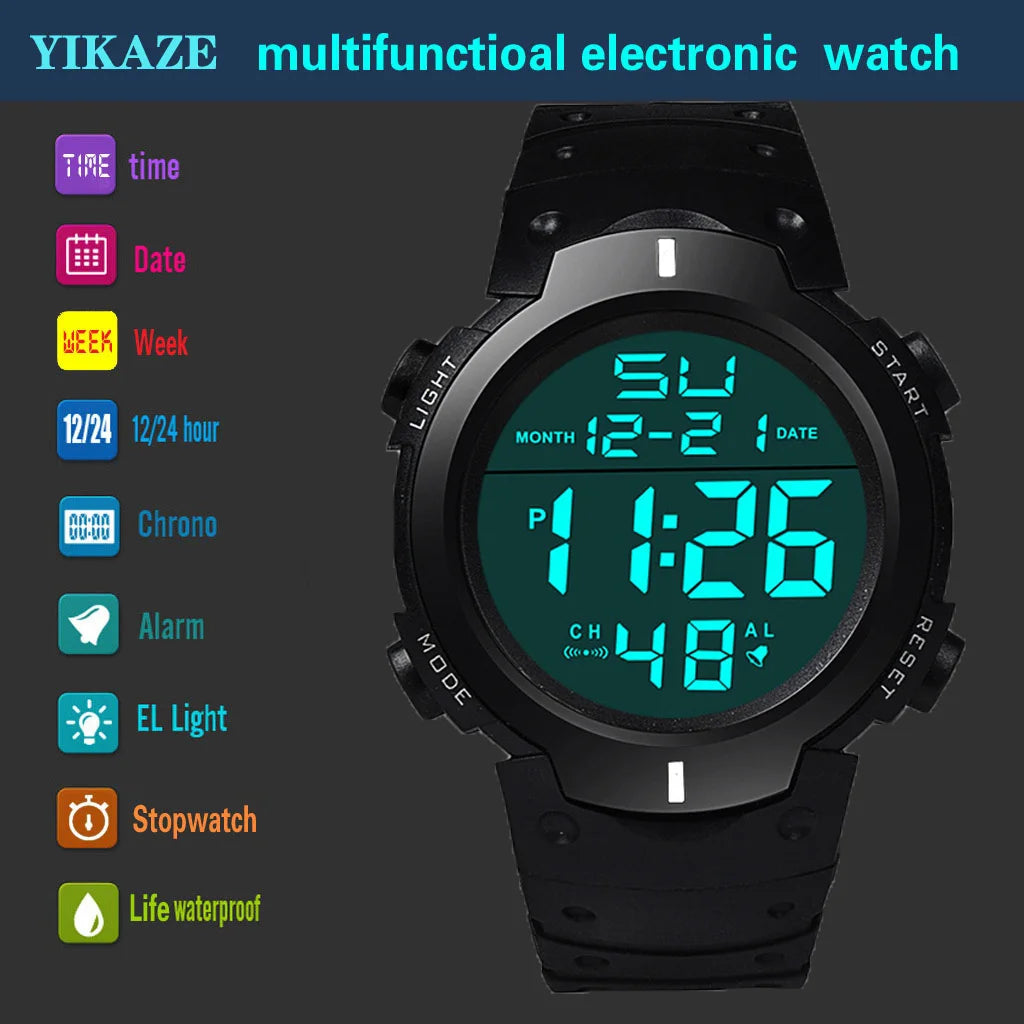Men Waterproof  Multifunction Electronic Watch