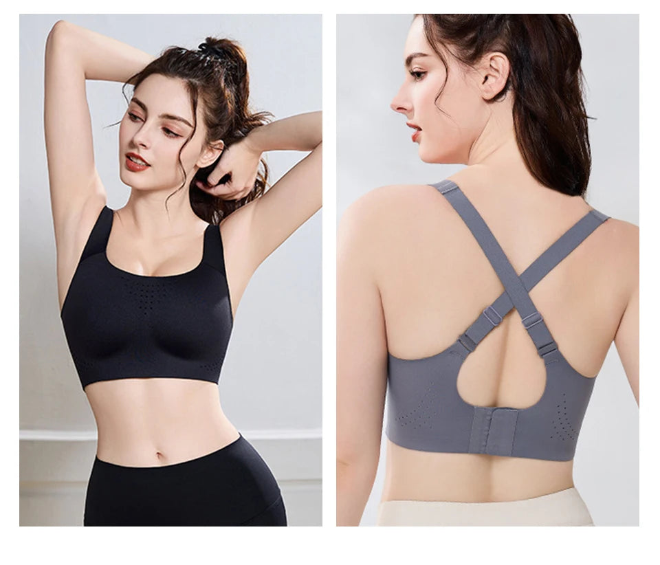 FallSweet Plus Size Wireless Sports Bra – Shockproof Thin Cup Bralette