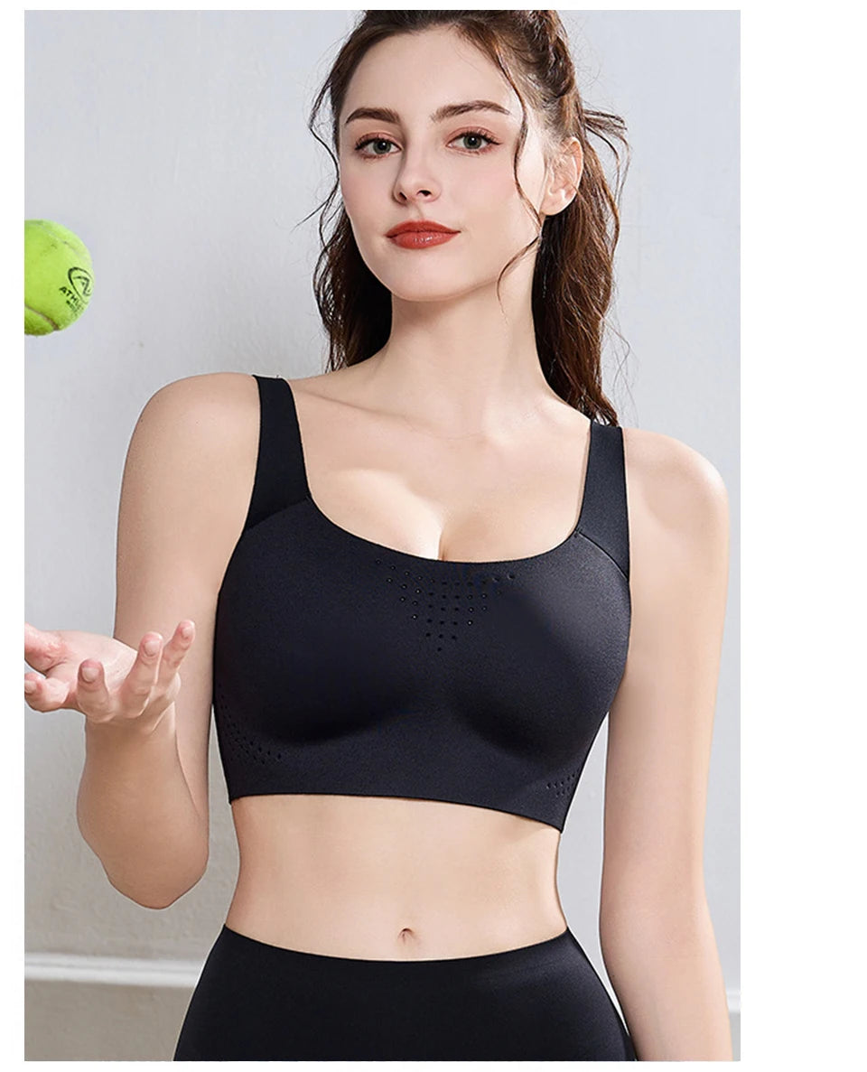 FallSweet Plus Size Wireless Sports Bra – Shockproof Thin Cup Bralette