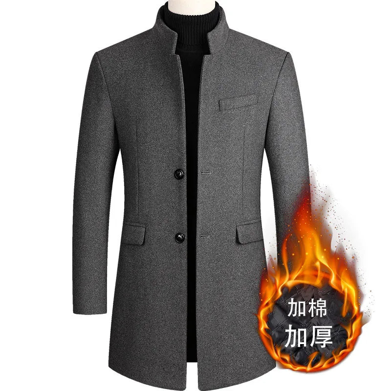 Men’s Winter Faux Leather Jacket – Windproof & Fleece-Lined