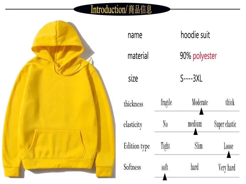Men’s Streetwear Hoodie – Casual Sports Harajuku Sweatshirt
