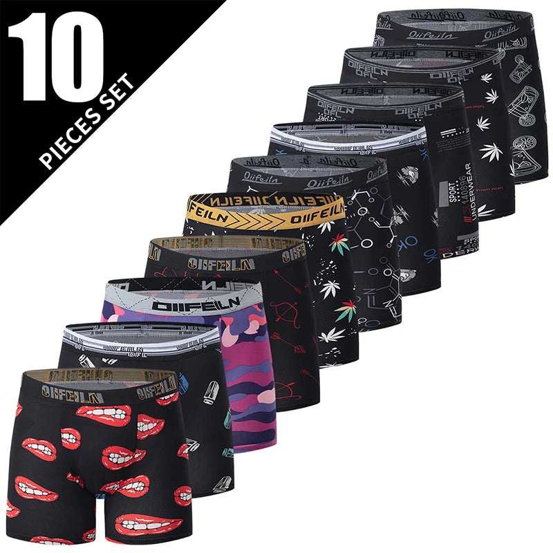 4/5/10 Pcs Fashionable Men's Long Underwear Casual
