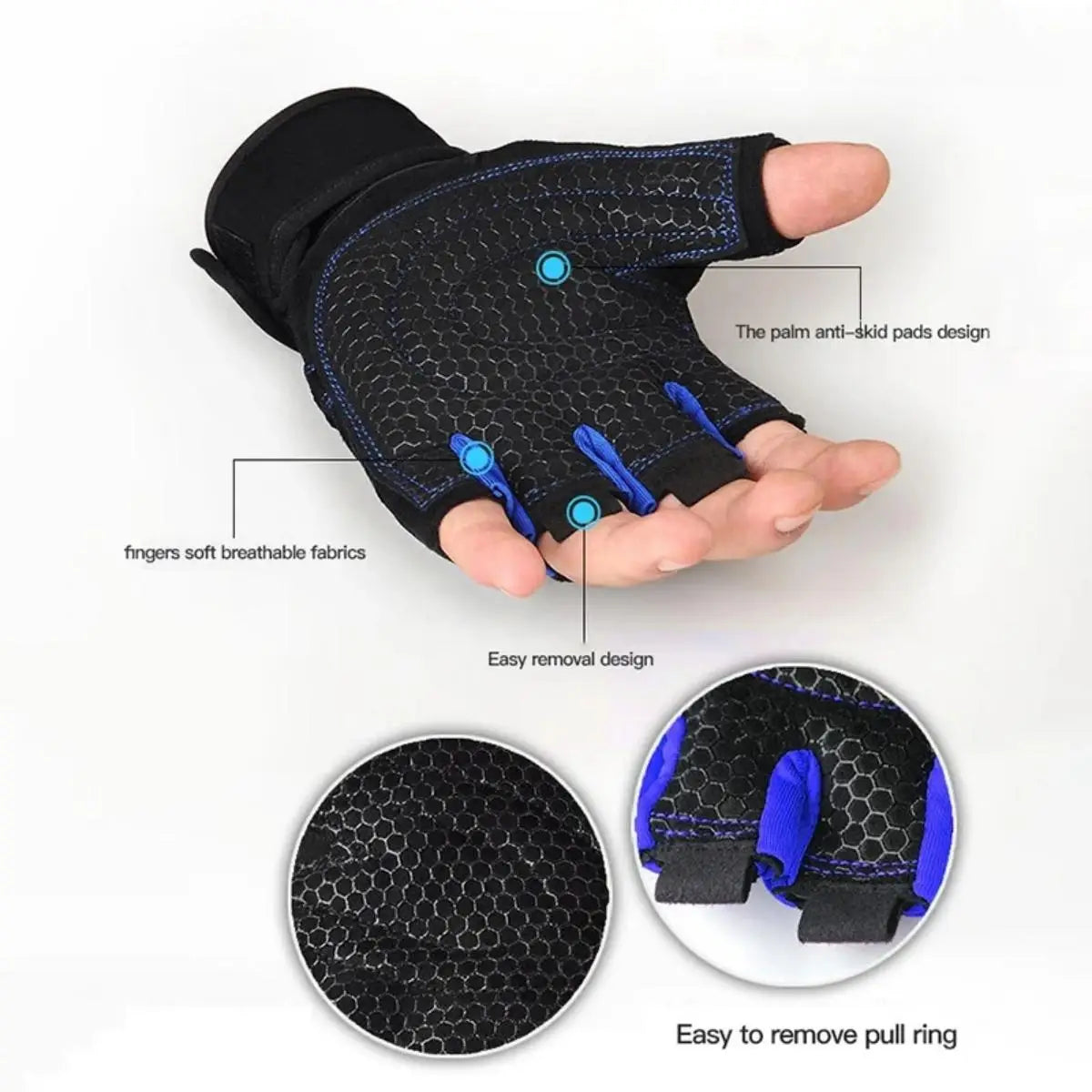 Shockproof Gym Gloves with Wrist Support (Fitness & Training)