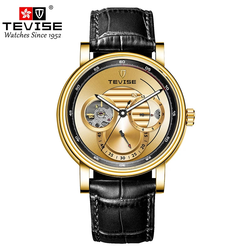 Automatic Watch for Men Leather Strap