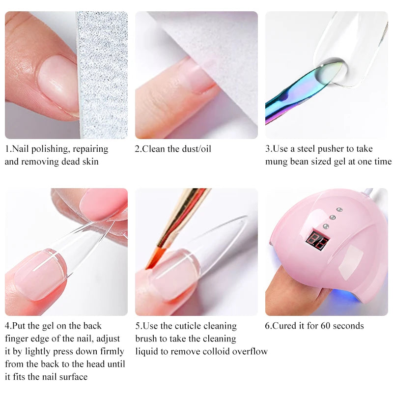 MSRUIOO 10ml Clear Solid Nail Tips Gel