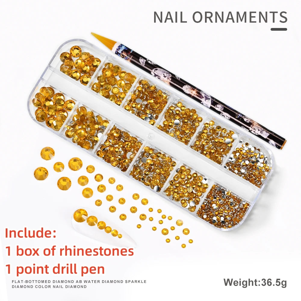 12Gird 3D Glass Crystal Nail Art