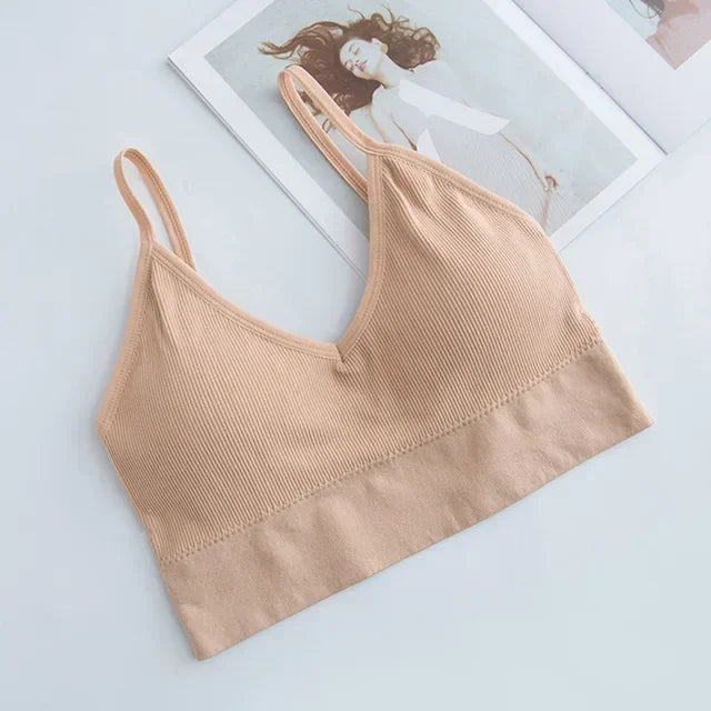 Women’s Cross Strap Push Up Sports Bra – Breathable Gym Crop Top