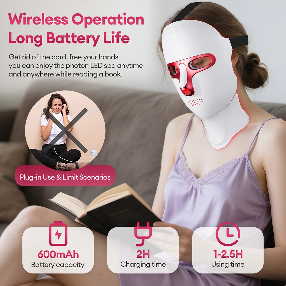 7 Colors LED Lifting Rechargeable Face Neck Mask