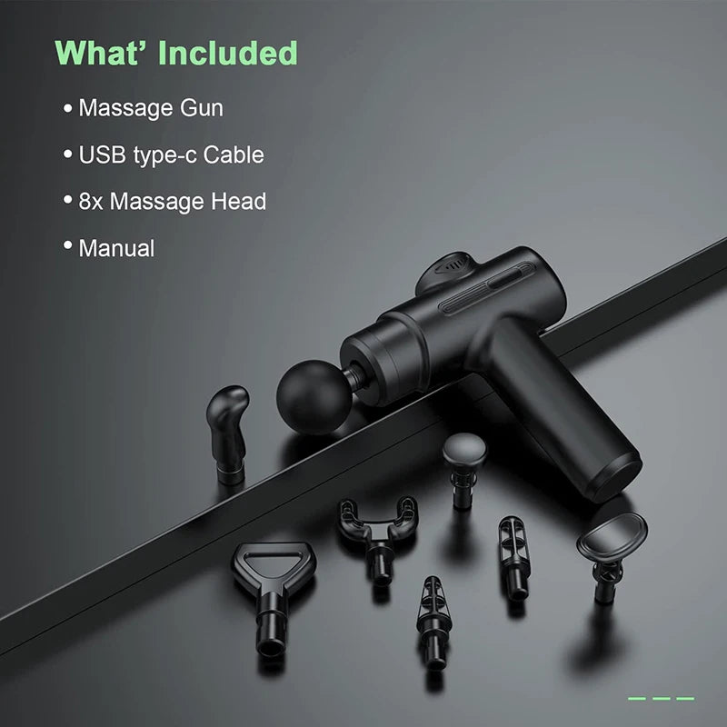 Electric Deep Tissue Massage Gun – 8 Attachments for Full-Body Muscle Relaxation, Sports & Fitness