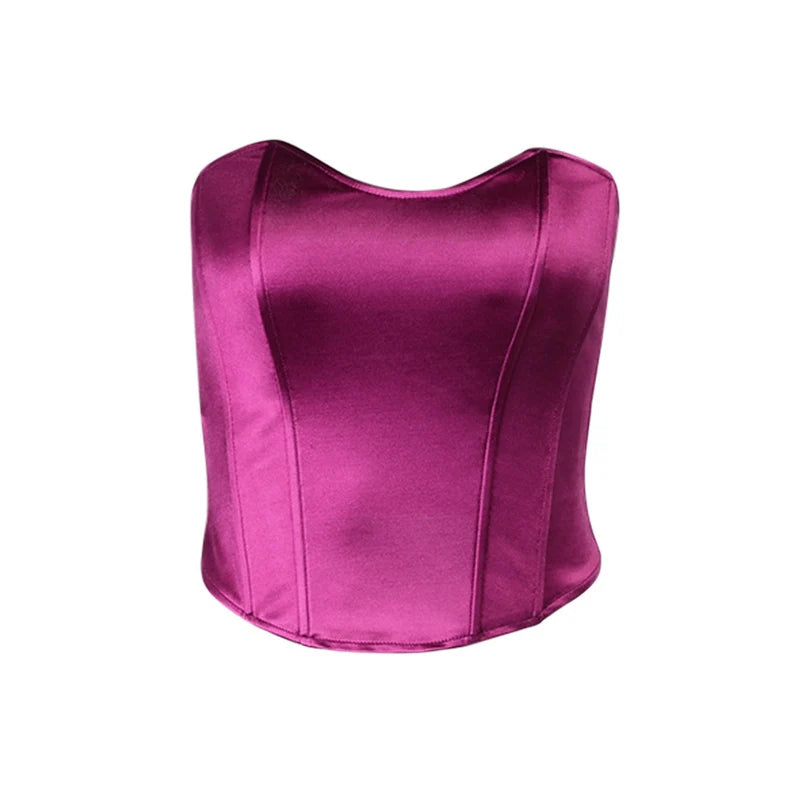 Elegant Slim Corset Cropped Top Strapless
