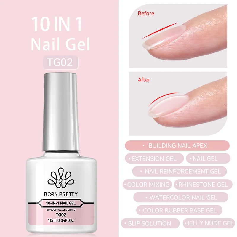 BORN PRETTY 10ml Jelly Nude Gel Nail Polish 50 Colors