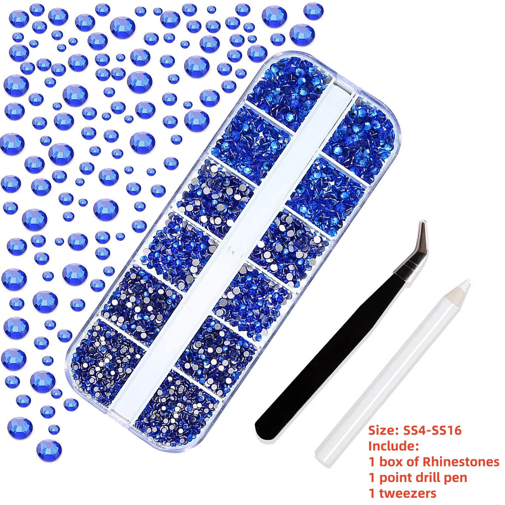 12Gird 3D Glass Crystal Nail Art