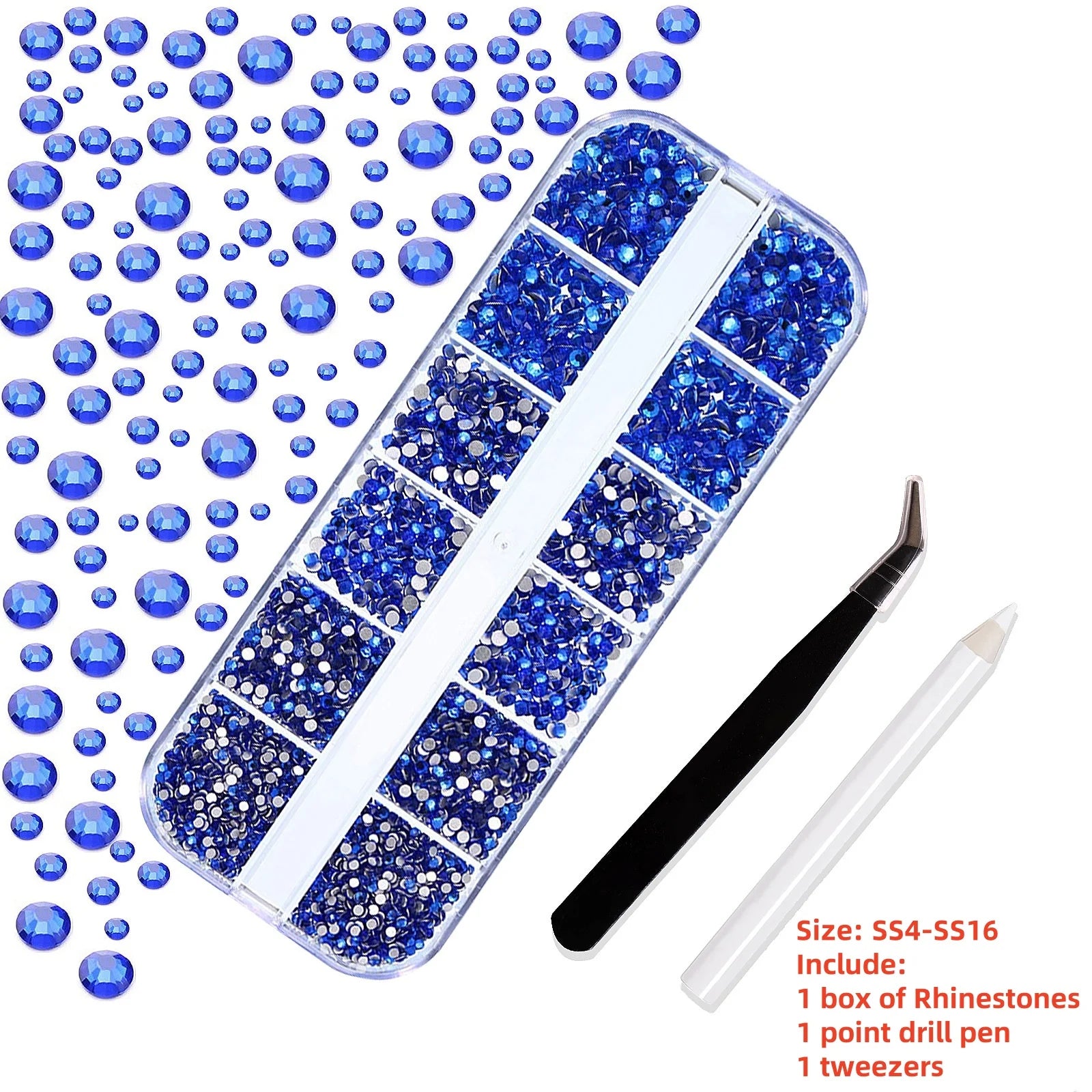12Gird 3D Glass Crystal Nail Art