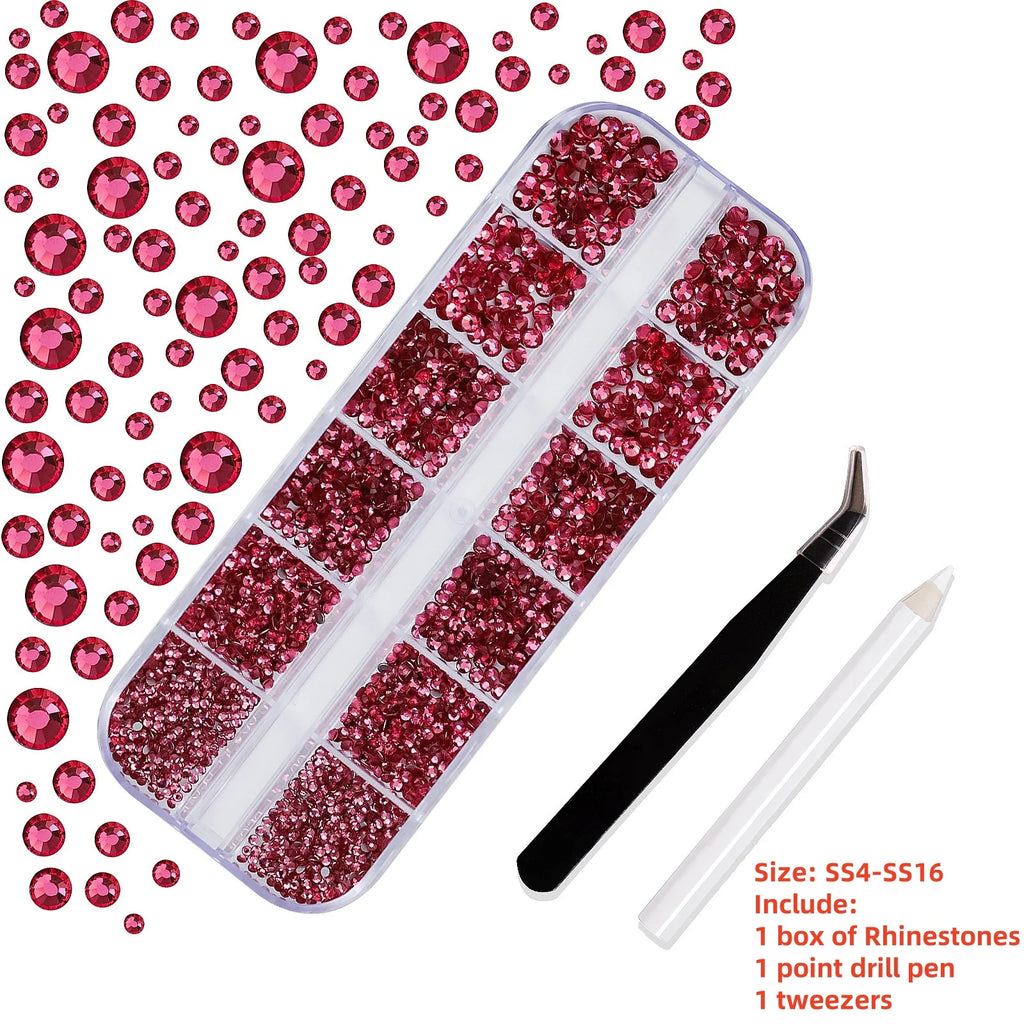 12Gird 3D Glass Crystal Nail Art