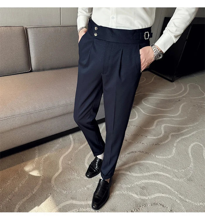 Men’s Slim Dress Pants – Adjustable Waist Business & Wedding Style