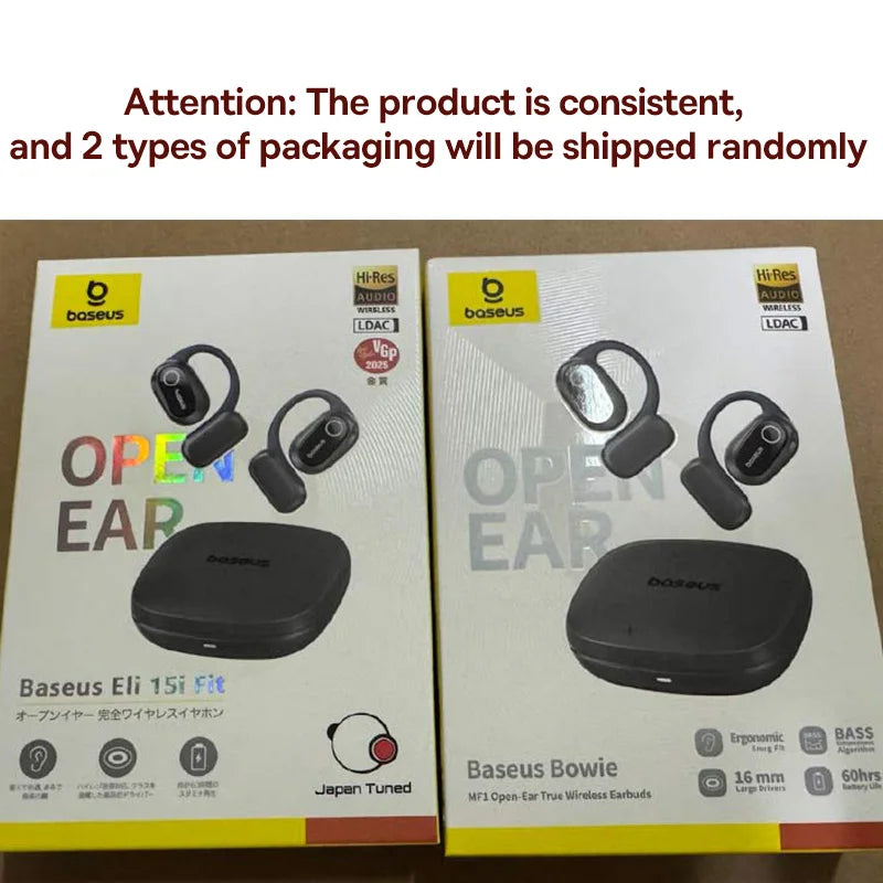 Baseus Bowie MF1 / Eli 15i Fit Open-Ear Wireless Earphones – Bluetooth 5.4, Earhooks, 60H Playtime